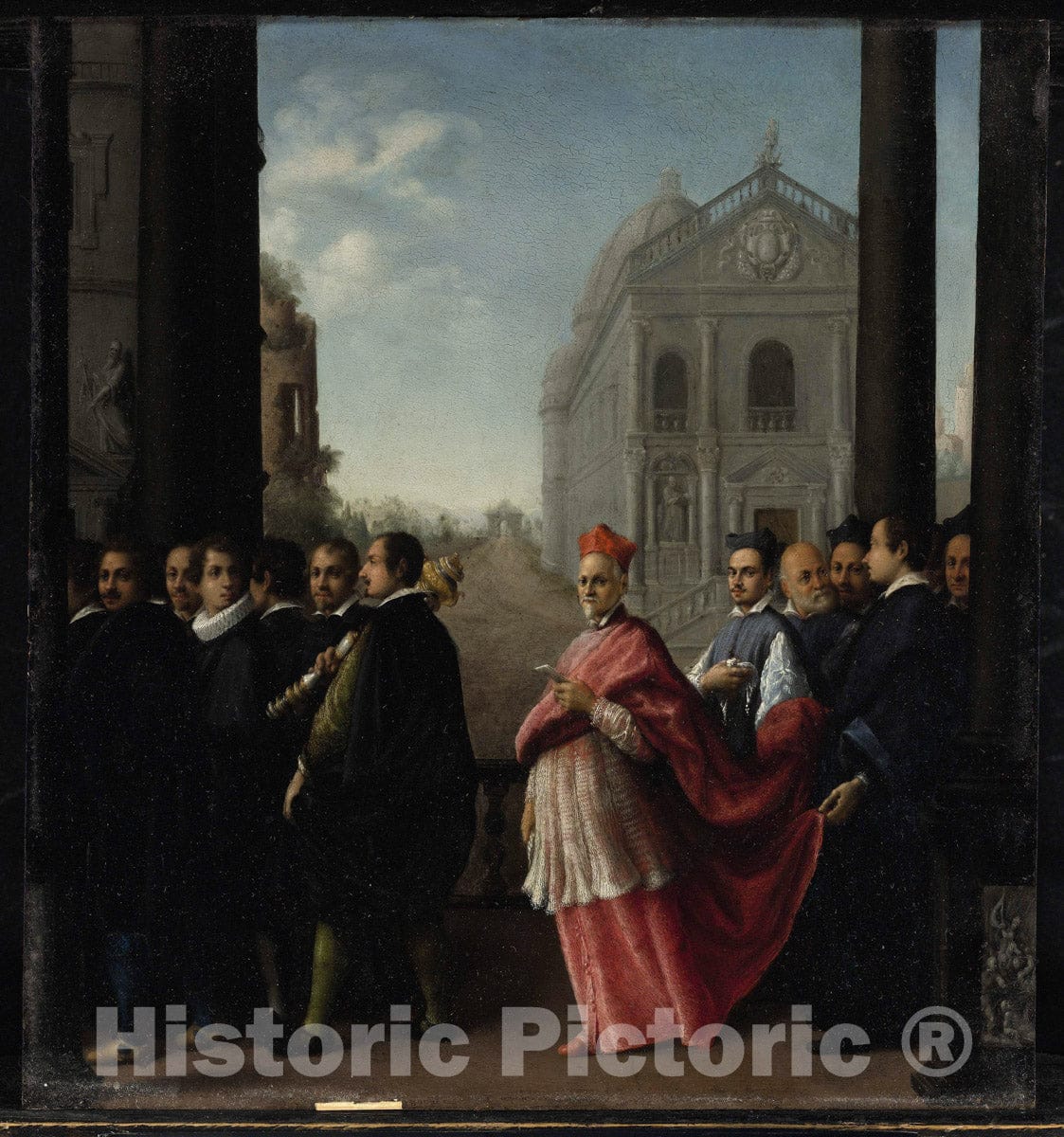 Art Print : Ottavio Leoni (Il Padovano) - A Cardinal's Procession : Vintage Wall Art