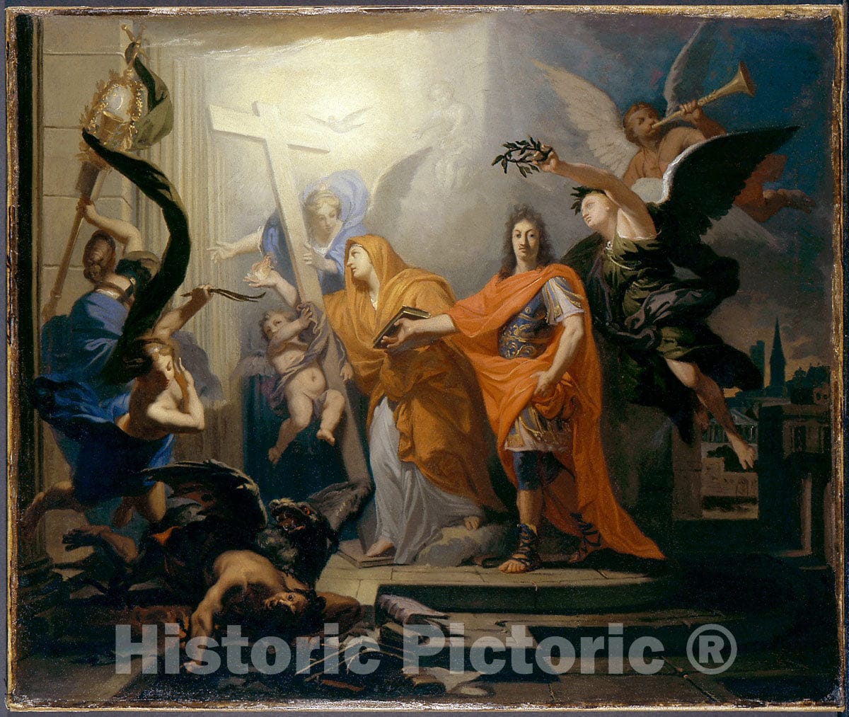 Art Print : Antoine Rivalz - an Allegory, Probably of The Peace of Utrecht of 1713 : Vintage Wall Art