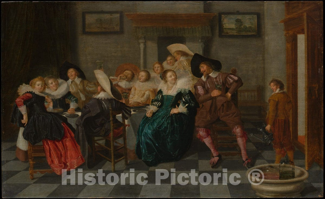 Art Print : Dirck Hals - A Banquet : Vintage Wall Art