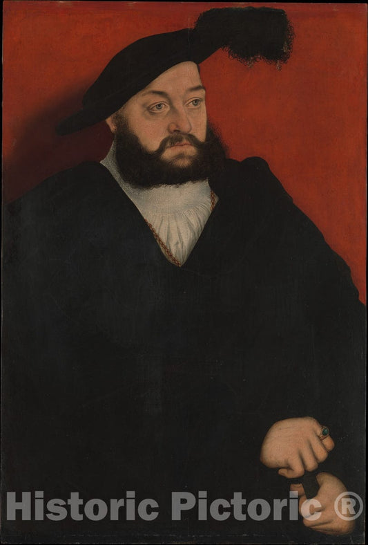 Art Print : Lucas Cranach The Elder - Johann (1498–1537), Duke of Saxony : Vintage Wall Art