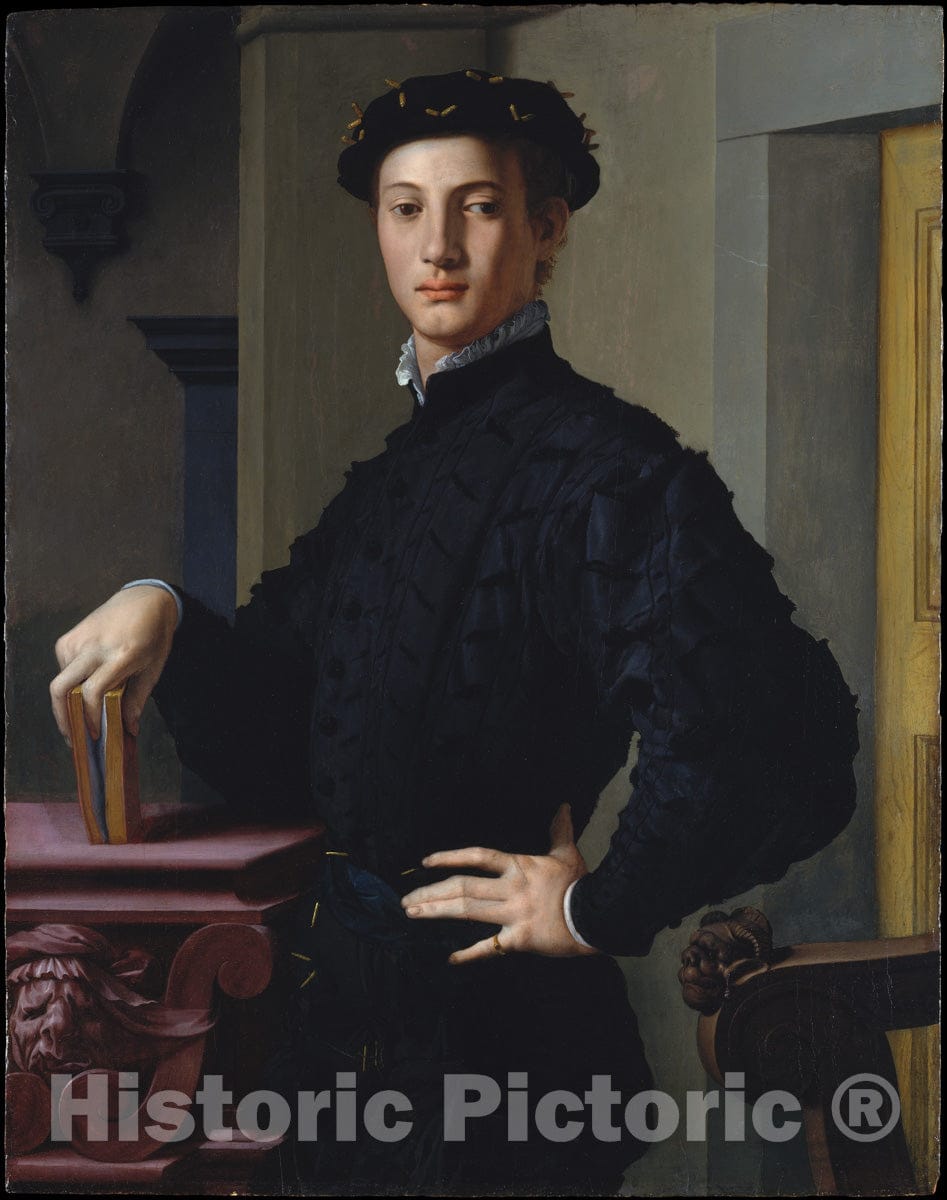 Art Print : Bronzino (Agnolo di Cosimo di Mariano) - Portrait of a Young Man : Vintage Wall Art