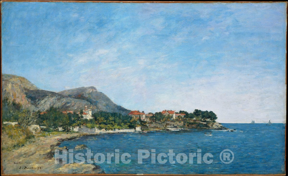 Art Print : Eugène Boudin - Beaulieu: The Bay of Fourmis : Vintage Wall Art