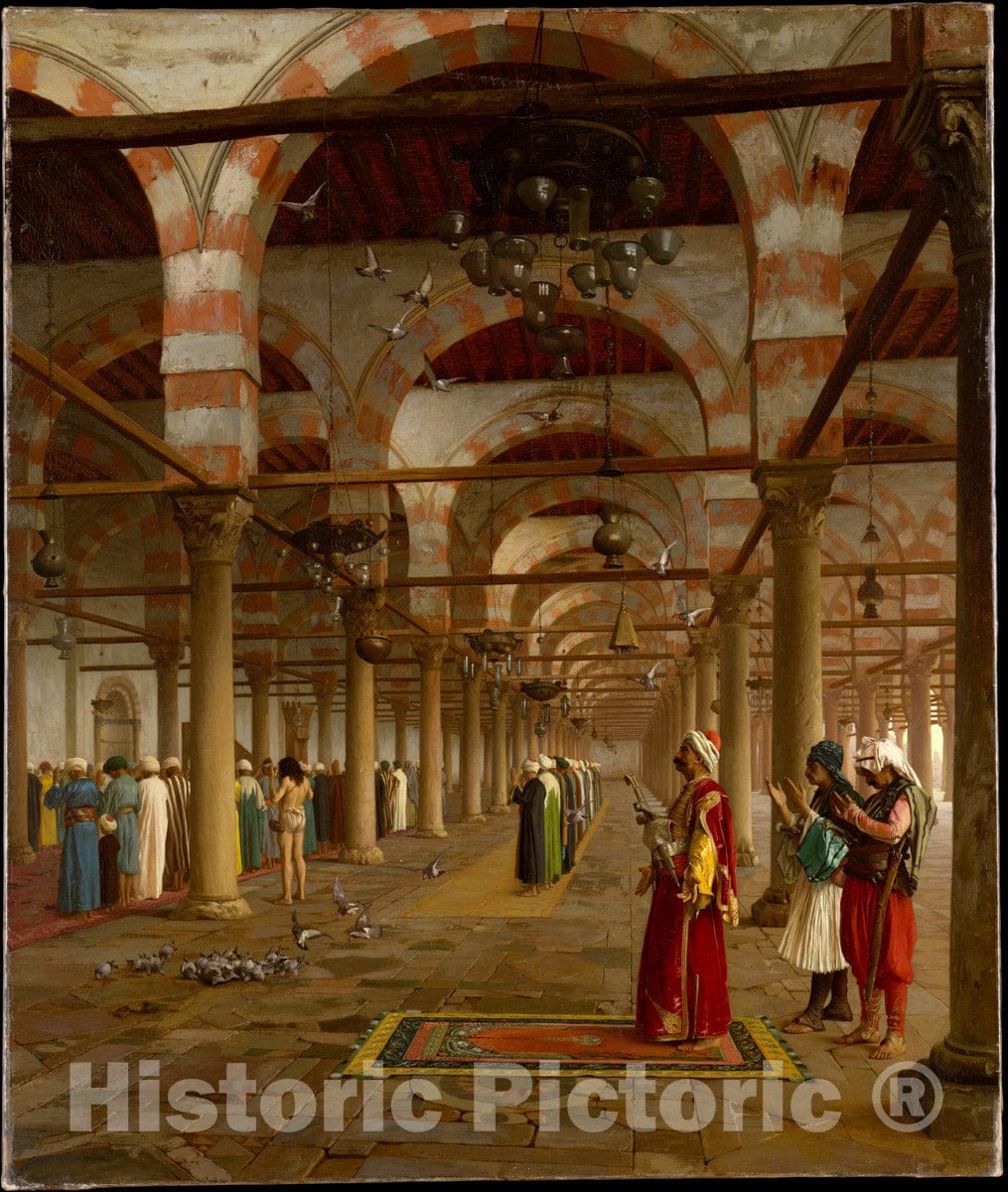 Art Print : Jean-Léon Gérôme - Prayer in The Mosque : Vintage Wall Art