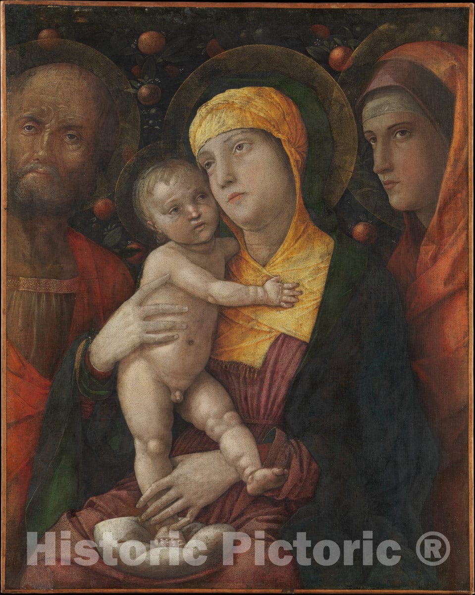Art Print : Andrea Mantegna - The Holy Family with Saint Mary Magdalen : Vintage Wall Art