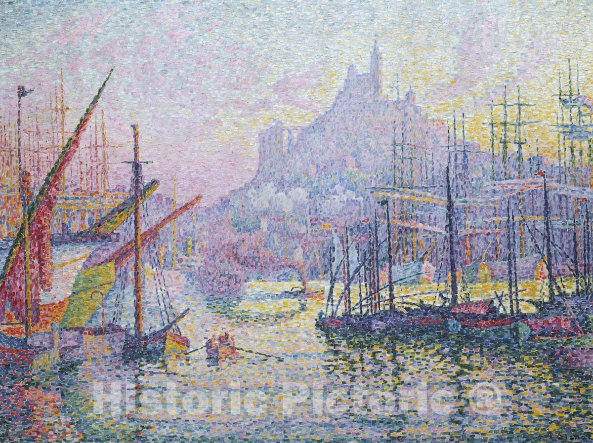 Art Print : Paul Signac - Notre-Dame-de-la-Garde (La Bonne-Mère), Marseilles : Vintage Wall Art