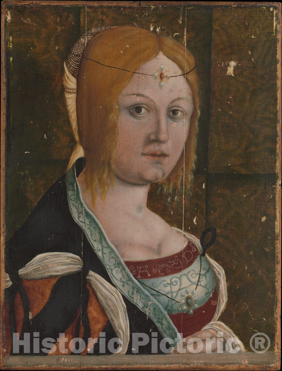 Art Print : German Painter - Portrait of an Italian Woman : Vintage Wall Art