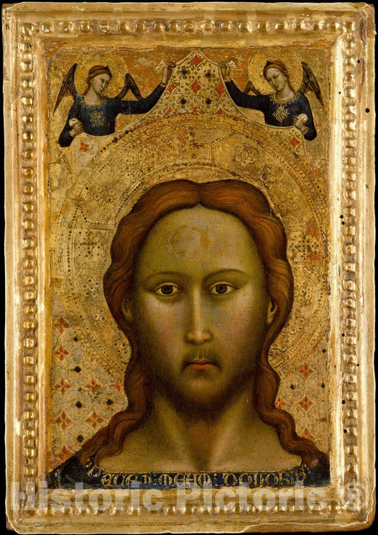 Art Print : Master of The Orcagnesque Misericordia - Head of Christ : Vintage Wall Art