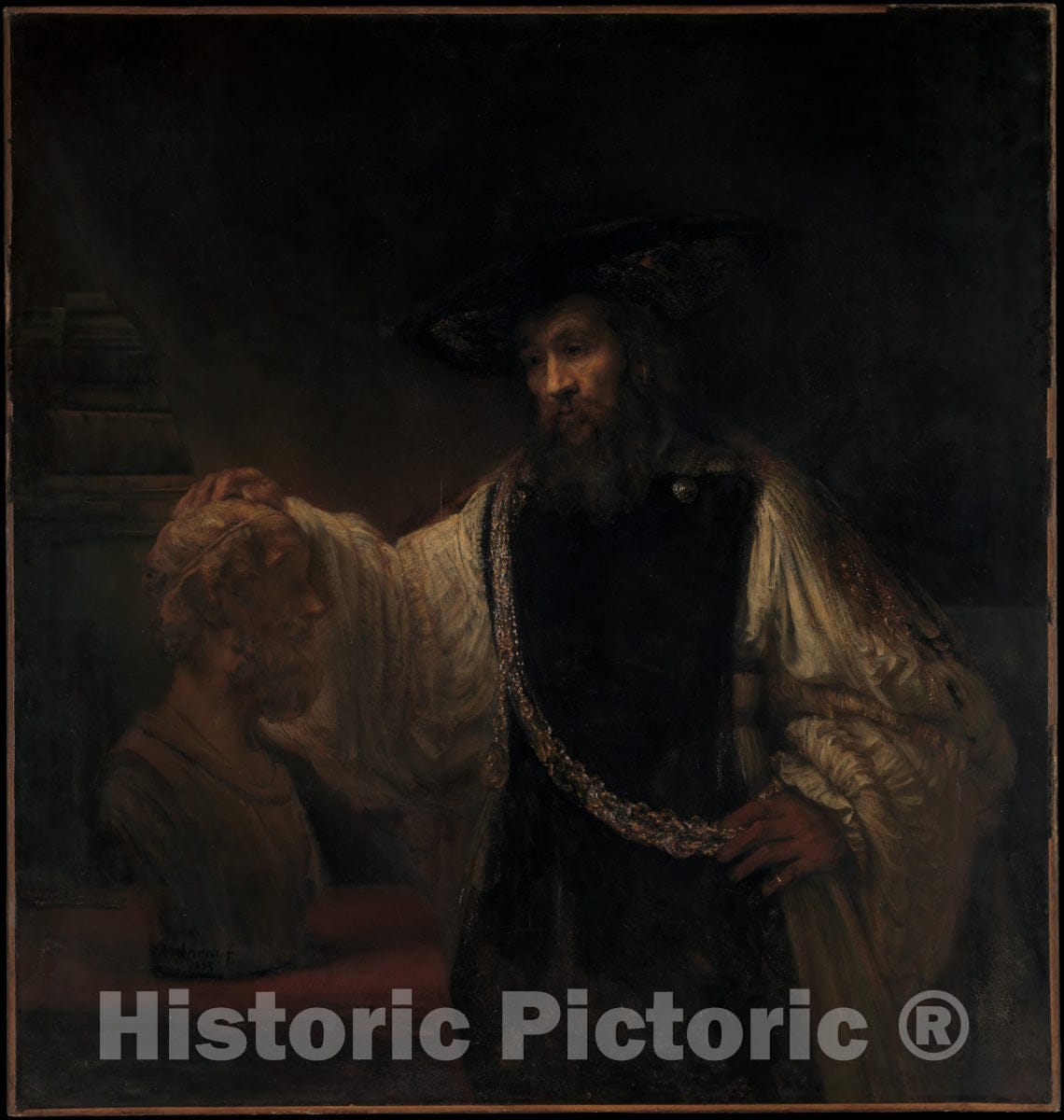 Art Print : Rembrandt (Rembrandt Van Rijn) - Aristotle with a Bust of Homer : Vintage Wall Art