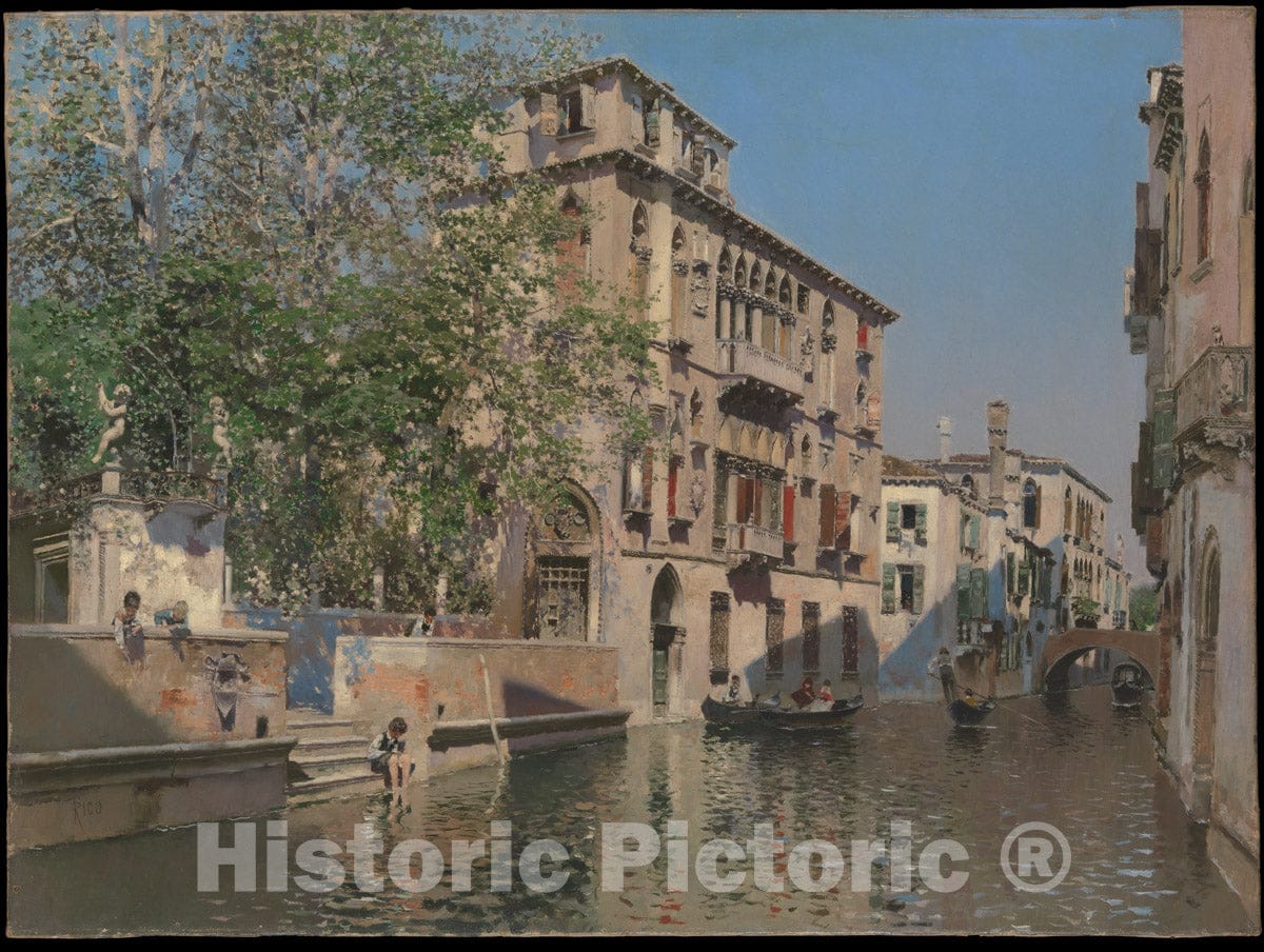 Art Print : Martín Rico y Ortega - A Canal in Venice : Vintage Wall Art