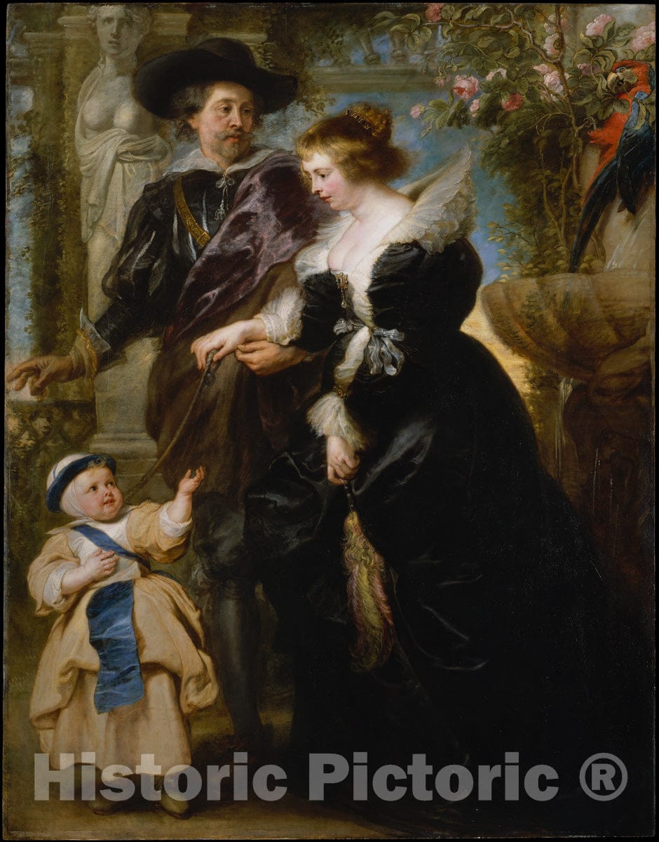 Art Print : Peter Paul Rubens - Rubens, His Wife Helena Fourment (1614–1673), and Their Son Frans (1633–1678) : Vintage Wall Art