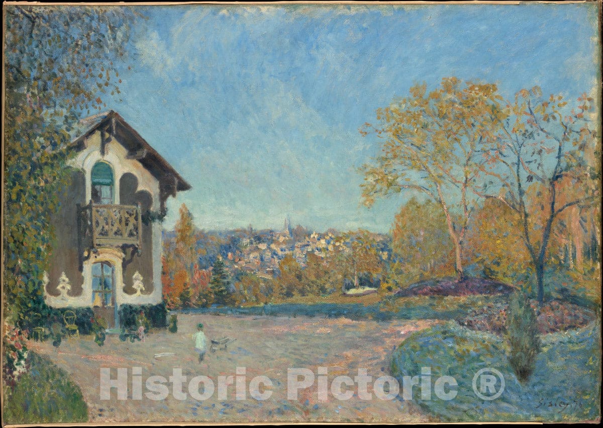 Art Print : Alfred Sisley - View of Marly-le-Roi from Coeur-Volant : Vintage Wall Art