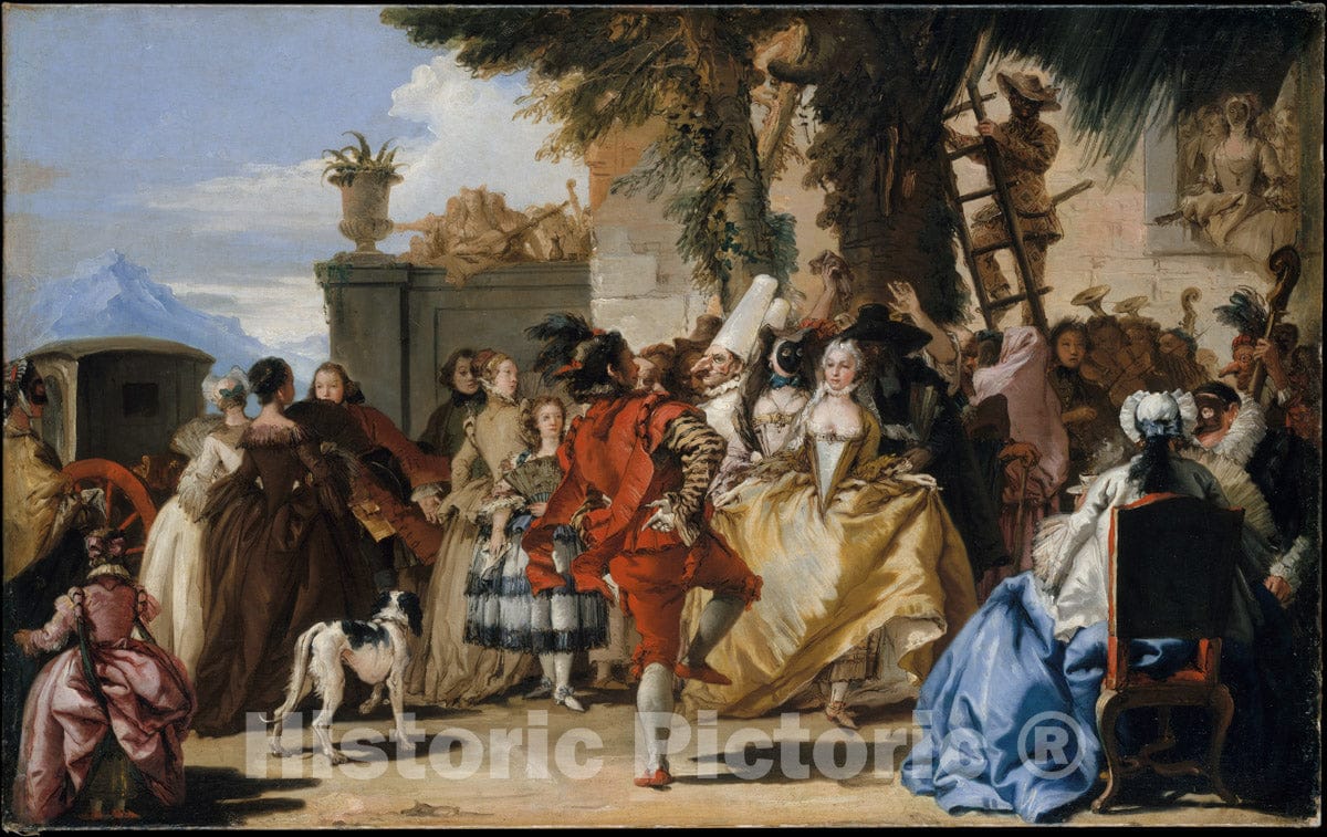 Art Print : Giovanni Domenico Tiepolo - A Dance in The Country : Vintage Wall Art