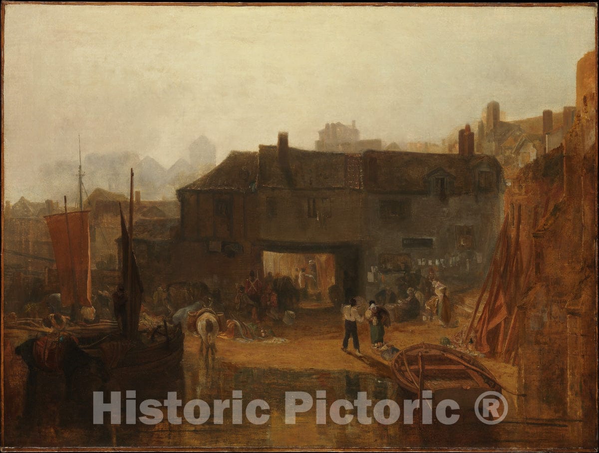 Art Print : Joseph Mallord William Turner - Saltash with The Water Ferry, Cornwall : Vintage Wall Art