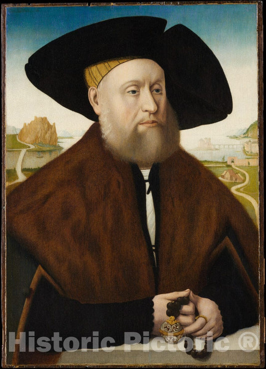 Art Print : Copy After Conrad Faber von Creuznach - Heinrich(?) vom Rhein Zum Mohren (1477–1536) : Vintage Wall Art