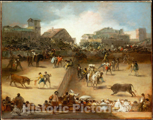 Art Print : Goya - Bullfight in a Divided Ring : Vintage Wall Art