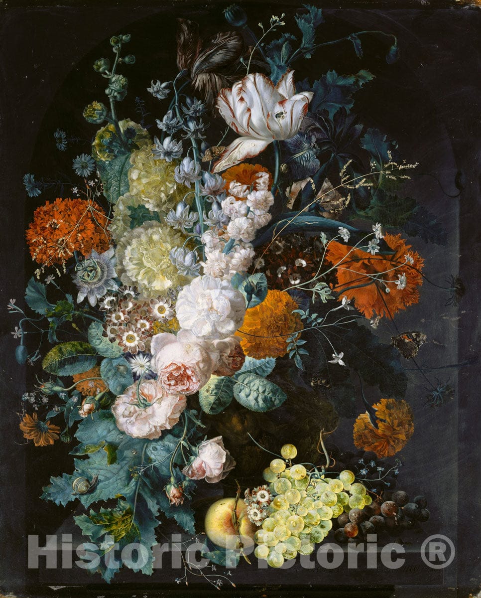 Art Print : Margareta Haverman - A Vase of Flowers : Vintage Wall Art