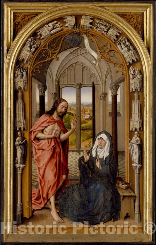 Art Print : Juan de Flandes - Christ Appearing to His Mother : Vintage Wall Art