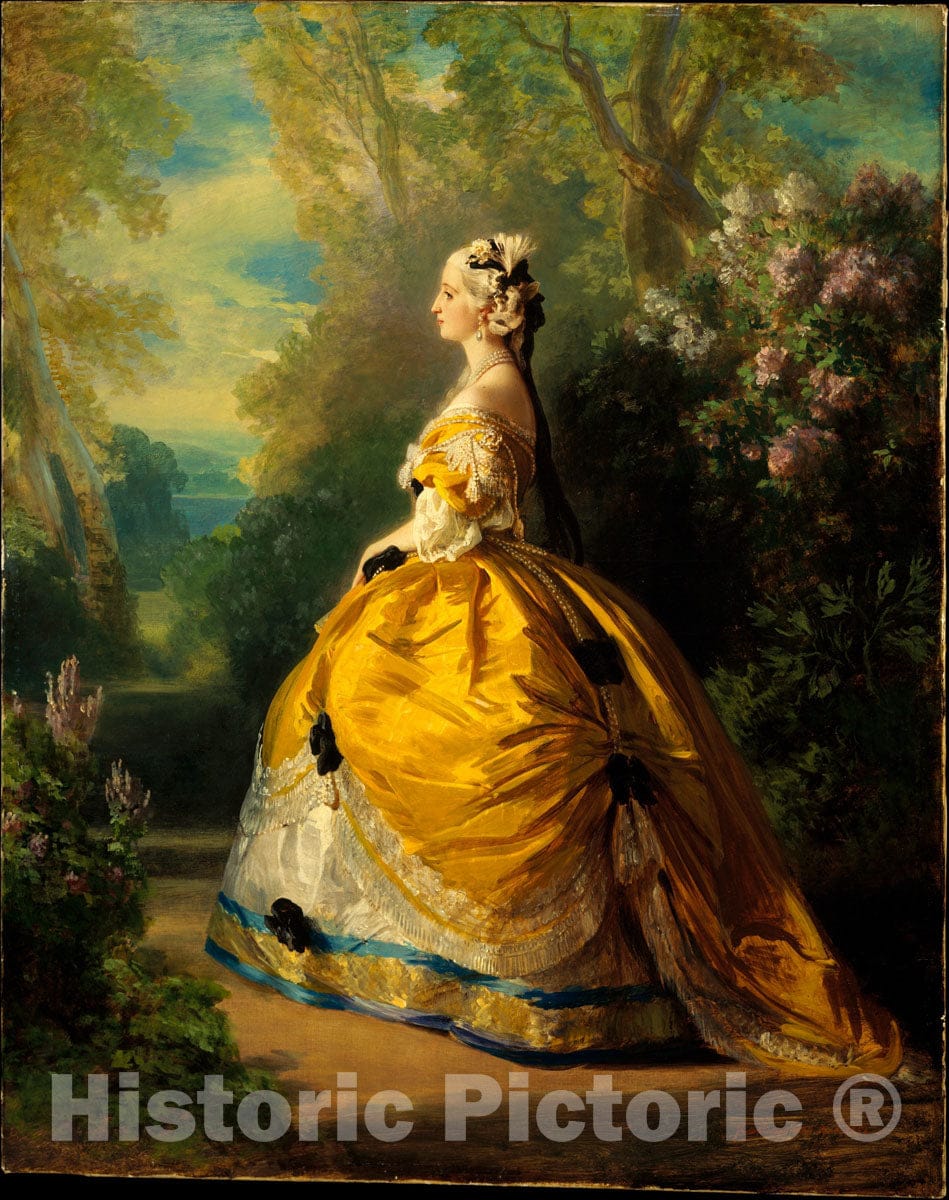 Art Print : Franz Xaver Winterhalter - The Empress Eugénie (Eugénie de Montijo, 1826–1920, Condesa de Teba) : Vintage Wall Art