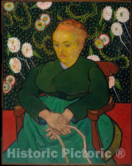 Art Print : Vincent Van Gogh - La Berceuse (Woman Rocking a Cradle; Augustine-Alix Pellicot Roulin, 1851–1930) : Vintage Wall Art