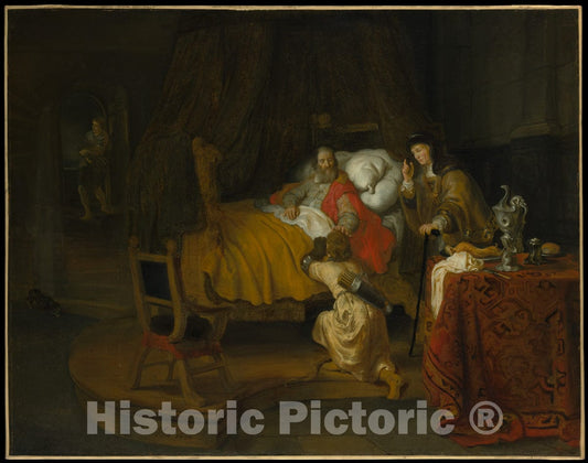 Art Print : Gerbrand Van den Eeckhout - Isaac Blessing Jacob : Vintage Wall Art