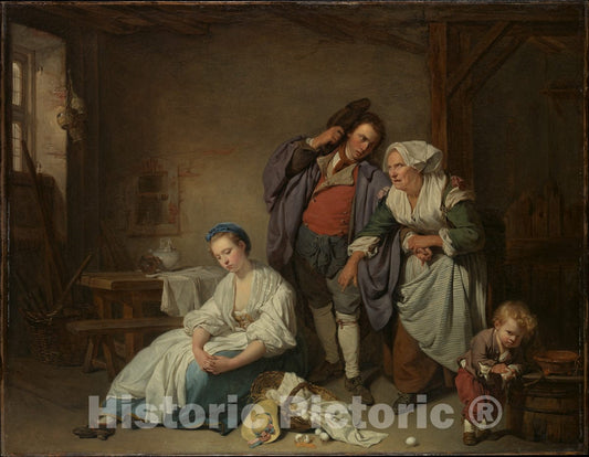 Art Print : Jean-Baptiste Greuze - Broken Eggs : Vintage Wall Art