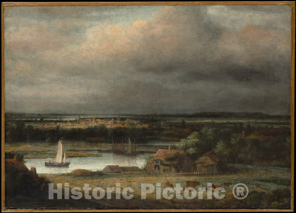 Art Print : Philips Koninck - Wide River Landscape : Vintage Wall Art