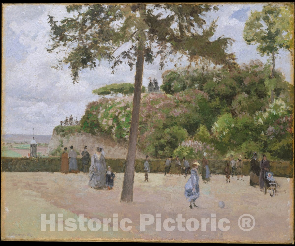 Art Print : Camille Pissarro - The Public Garden at Pontoise : Vintage Wall Art