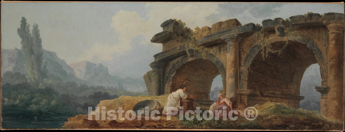 Art Print : Hubert Robert - Arches in Ruins : Vintage Wall Art