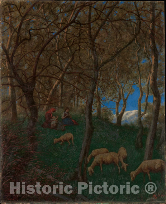 Art Print : Hans Thoma - at Lake Garda : Vintage Wall Art