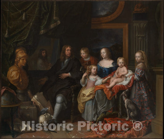Art Print : Charles Le Brun - Everhard Jabach (1618–1695) and His Family : Vintage Wall Art
