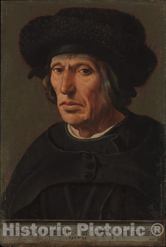 Art Print : Maarten Van Heemskerck - Jacob Willemsz. Van Veen (1456–1535), The Artist's Father : Vintage Wall Art