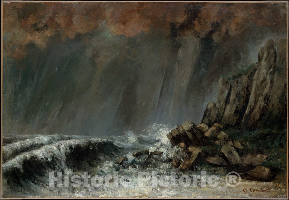 Art Print : Gustave Courbet - Marine: The Waterspout : Vintage Wall Art