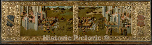 Art Print : Master of Lecceto - King Solomon and The Queen of Sheba : Vintage Wall Art