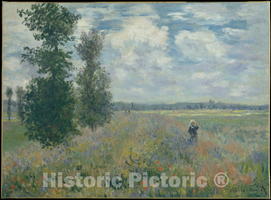 Art Print : Claude Monet - Poppy Fields Near Argenteuil : Vintage Wall Art