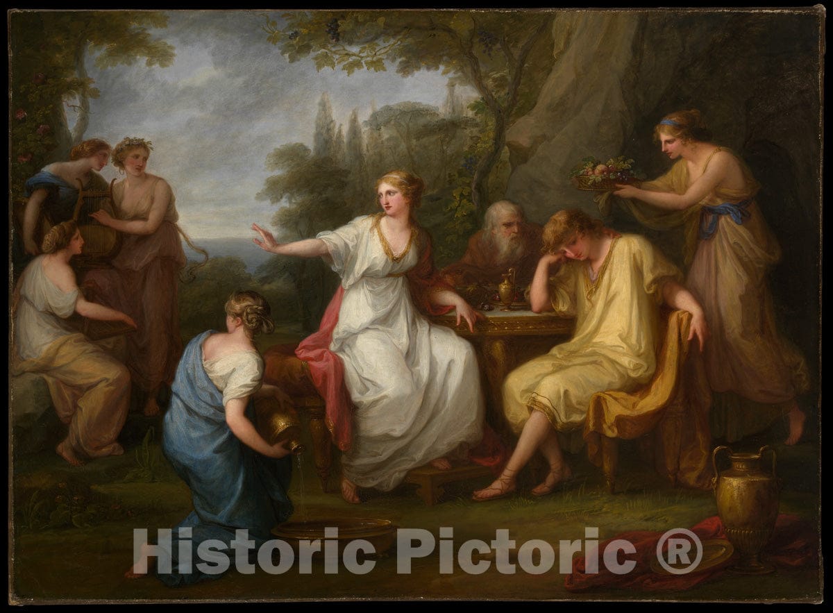 Art Print : Angelica Kauffmann - The Sorrow of Telemachus : Vintage Wall Art