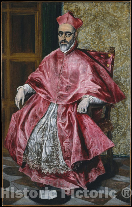 Art Print : El Greco (Domenikos Theotokopoulos) - Cardinal Fernando Niño de Guevara (1541–1609) : Vintage Wall Art