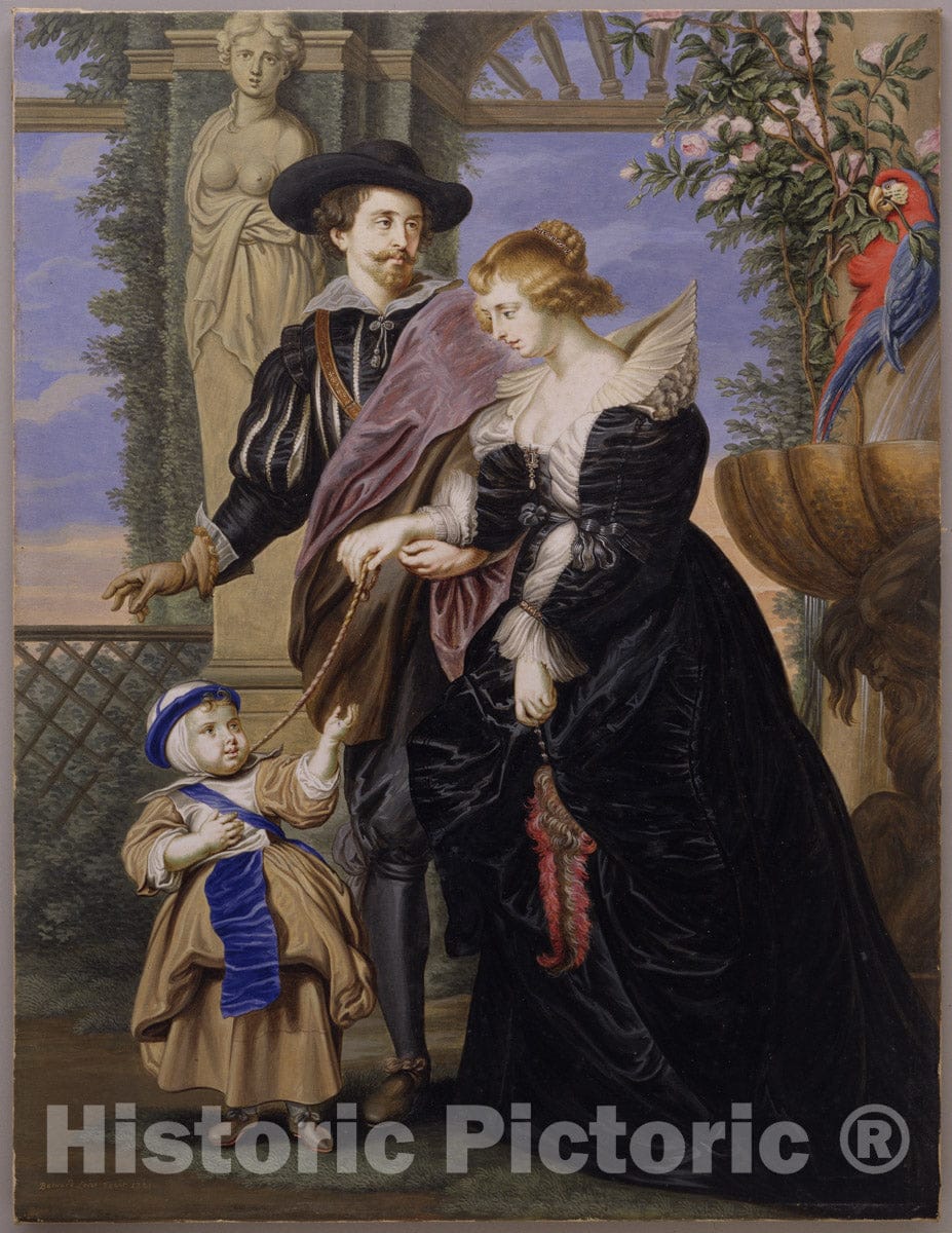 Art Print : Bernard Lens - Copy After Rubens, His Wife Helena Fourment (1614–1673), and Their Son Frans (1633–1678)" : Vintage Wall Art