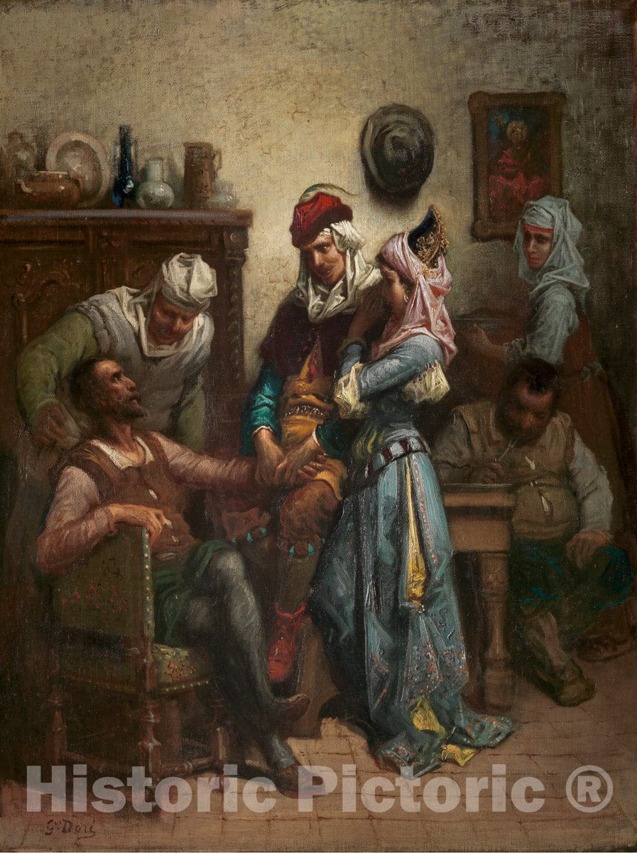 Art Print : Gustave Doré - Don Quixote and Sancho Panza Entertained by Basil and Quiteria : Vintage Wall Art