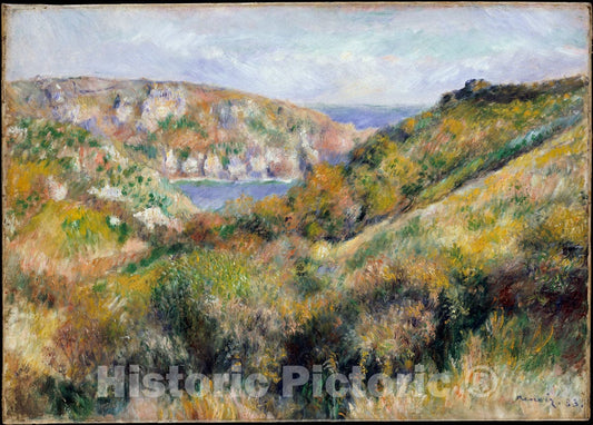 Art Print : Auguste Renoir - Hills Around The Bay of Moulin Huet, Guernsey : Vintage Wall Art