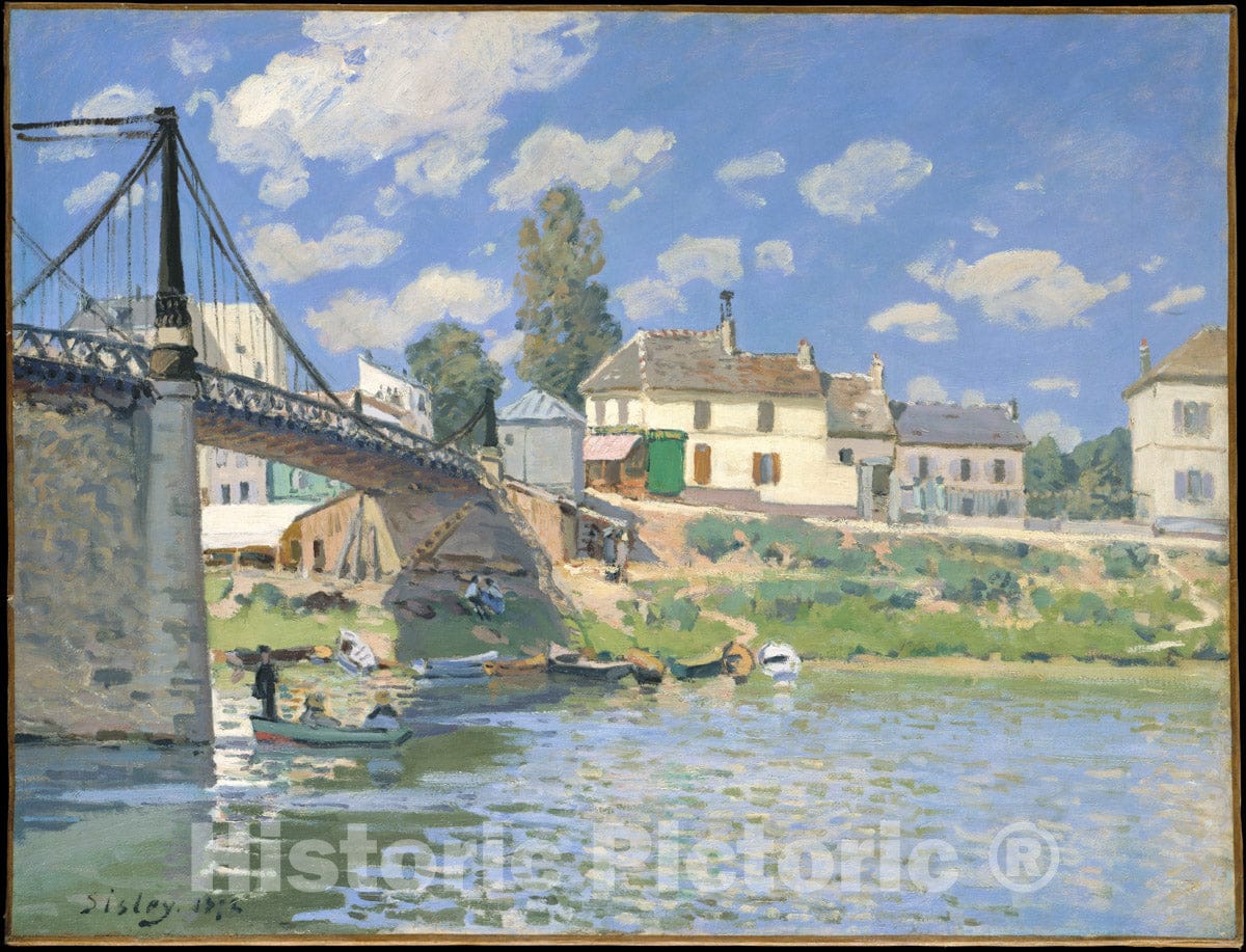 Art Print : Alfred Sisley - The Bridge at Villeneuve-la-Garenne : Vintage Wall Art