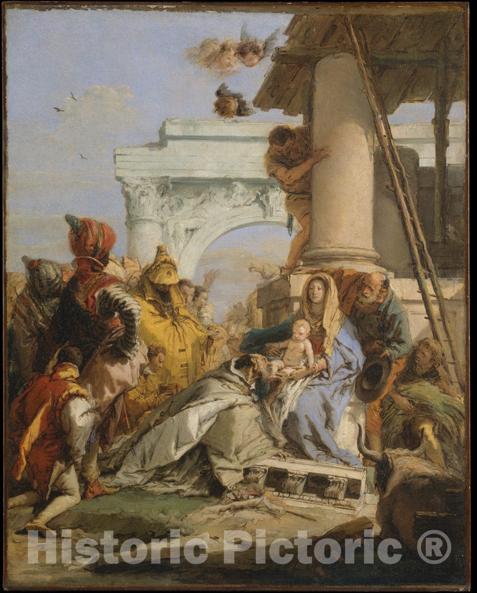 Art Print : Giovanni Battista Tiepolo - The Adoration of The Magi : Vintage Wall Art