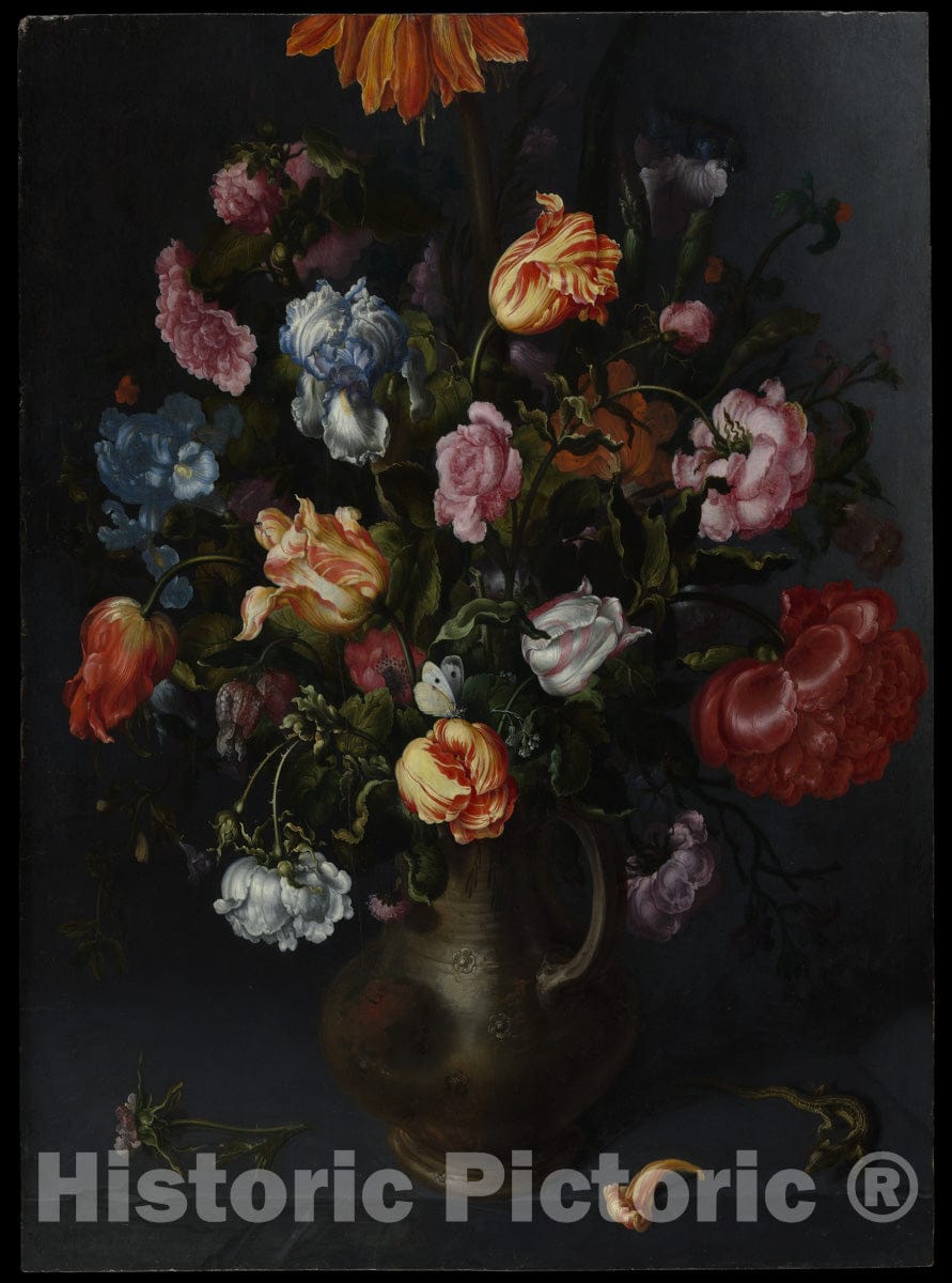 Art Print : Jacob Vosmaer - A Vase with Flowers : Vintage Wall Art