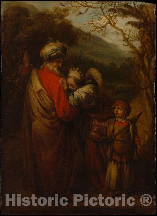 Art Print : Barent Fabritius - Abraham Dismissing Hagar and Ishmael : Vintage Wall Art