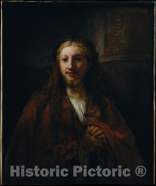 Art Print : Follower of Rembrandt - Christ with a Staff : Vintage Wall Art