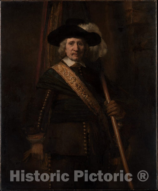Art Print : Rembrandt (Rembrandt Van Rijn) - The Standard Bearer (Floris Soop, 1604–1657) : Vintage Wall Art