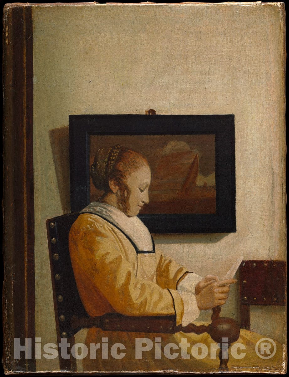 Art Print : Imitator of Johannes Vermeer - A Young Woman Reading : Vintage Wall Art