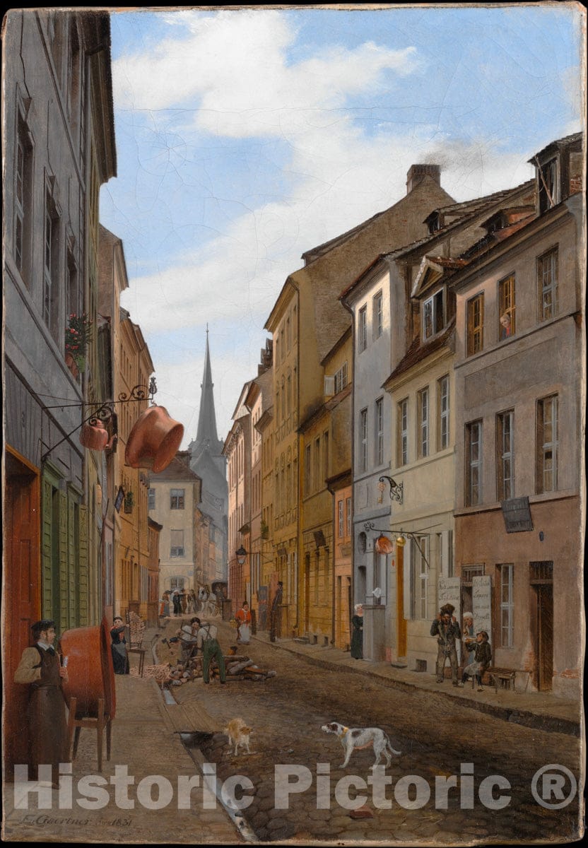 Art Print : Eduard Gaertner - Parochialstrasse in Berlin : Vintage Wall Art