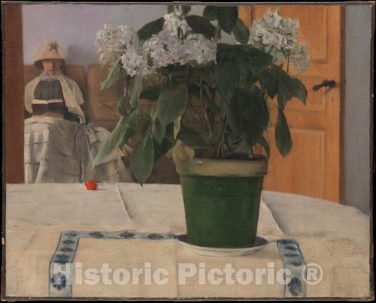 Art Print : Fernand Khnopff - Hortensia : Vintage Wall Art