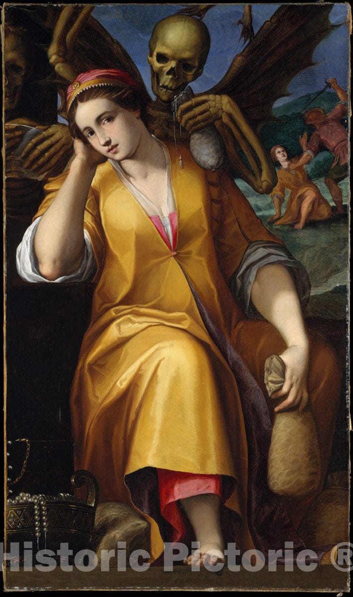 Art Print : Jacopo Ligozzi - Allegory of Avarice : Vintage Wall Art