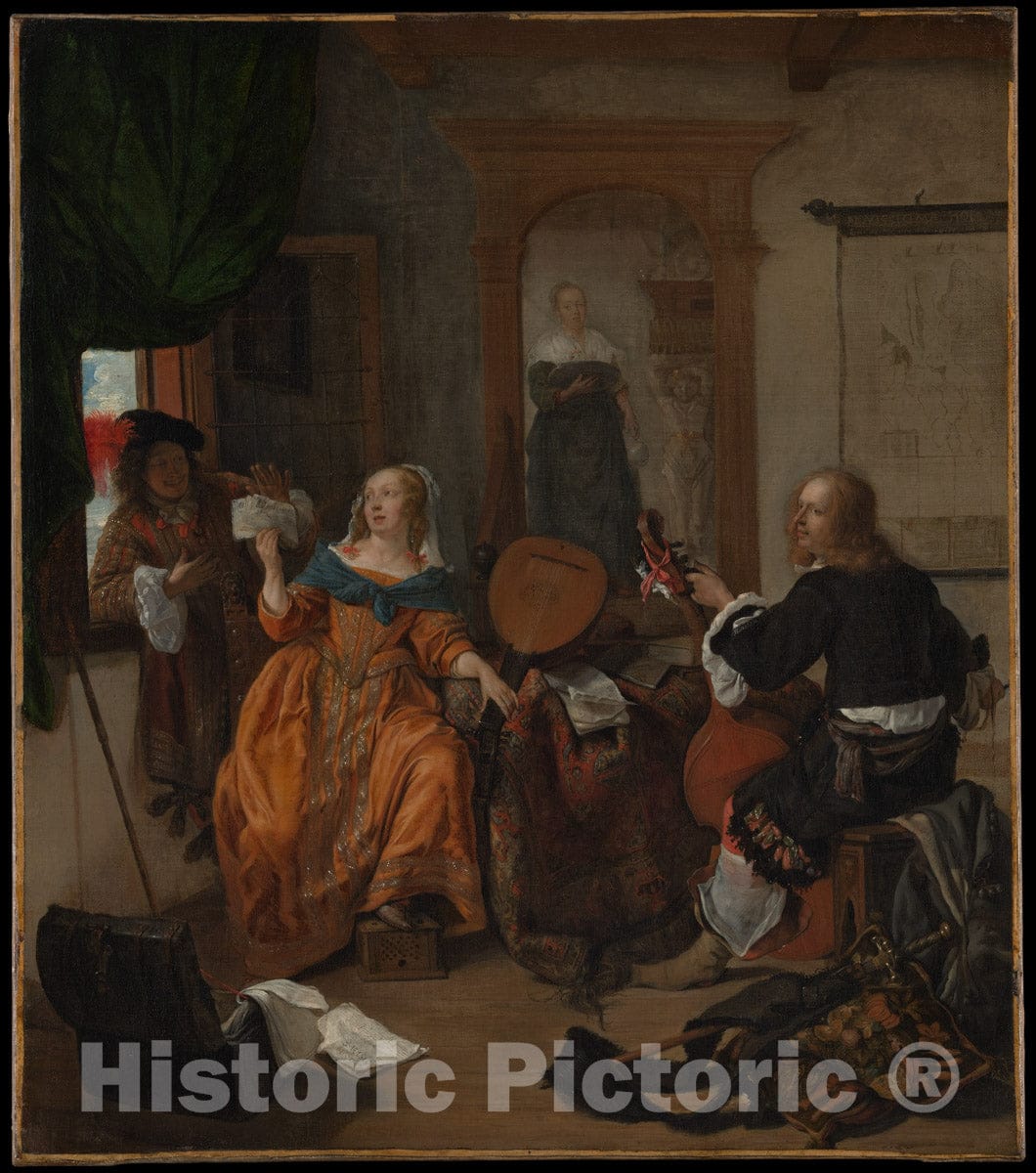 Art Print : Gabriël Metsu - A Musical Party : Vintage Wall Art